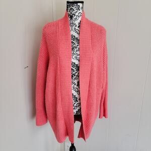 Torrid Coral Open-Front Knit Cardigan